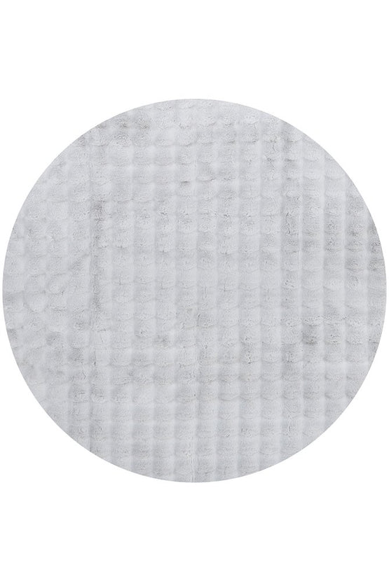 Marill 100cm x 100cm Round Bubbly Washable Rug - Silver Rugs UN Rugs-Local   