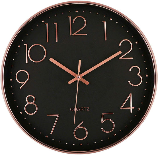 Ex Display - Taron 30cm Wall Clock - Black Clock Onesix-Local   