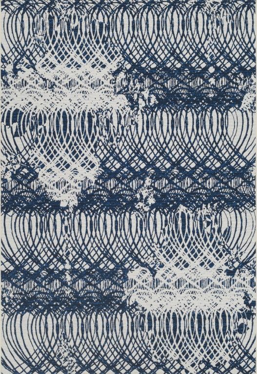 Avatar 240cm x 320cm Abstract Line Pattern Indoor and Outdoor Rugs - Blue and White Rug Mos-Local   