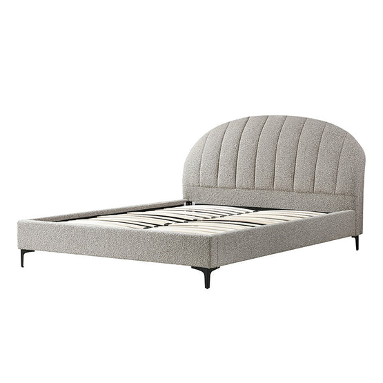 Olin Fabric Queen Bed Frame - Olive Brown Boucle Bed Frame YoBed-Core   