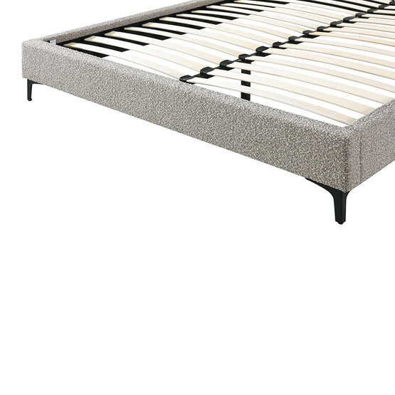 Olin Fabric Queen Bed Frame - Olive Brown Boucle Bed Frame YoBed-Core   