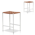 Set of 2 - Anika White Frame Bar stool - Tan Bar Stool New Home-Core   