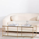 Ex Display - Milagros 1.2m Glass Coffee Table - Gold Base Coffee Table K Steel-Core   