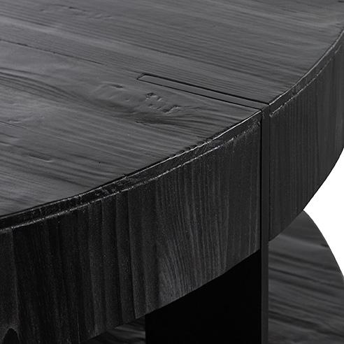 Ex Display - Arisha 100cm Round Coffee Table - Full Black Coffee Table Nicki-Core   