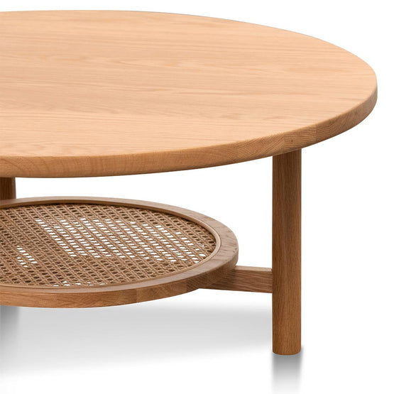 Ex Display - Justina Solid Oak Round Coffee Table - Natural Coffee Tables Oakwood-Core   
