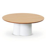 Polly 80cm Round Natural Coffee Table - White Coffee Tables Swady-Core   