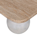 Omran 90cm Travertine Top Coffee Table - White Coffee Table Rebhi-Core   