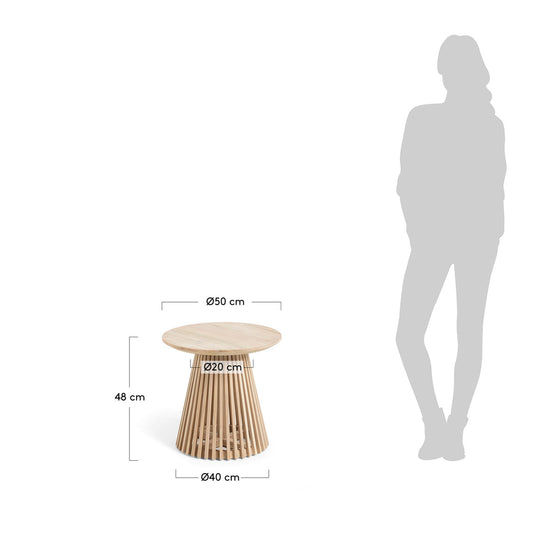 Irune 50cm Solid Timber Round Side Table - Natural Dining Table The Form-Local   