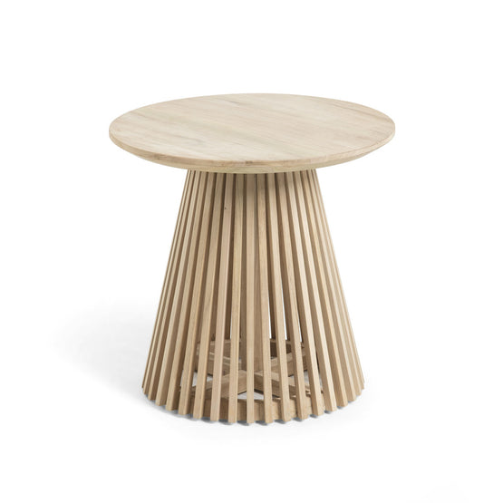 Irune 50cm Solid Timber Round Side Table - Natural Dining Table The Form-Local   
