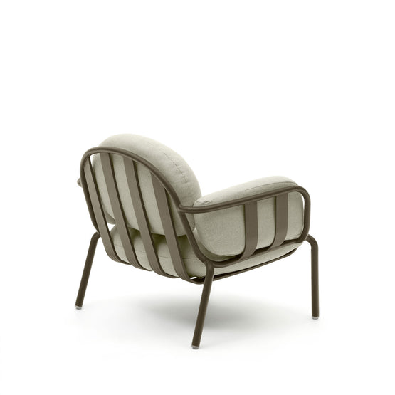 Cena Fabric Outdoor Armchair - Beige & Green Outdoor Chair The Form-Local   