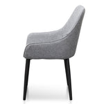 Ex Display - Set of 2 - Acosta Fabric Dining Chair - Pebble Grey in Black Legs Dining Chair St Chairs-Core   
