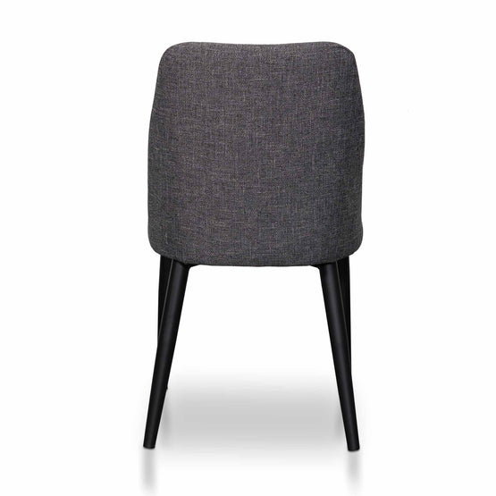 Set of 2 - Emmitt Fabric Dining Chair - Dark Grey in Black Legs Dining Chair St Chairs-Core   