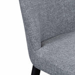 Set of 2 - Emmitt Fabric Dining Chair - Pebble Grey in Black Legs Dining Chair St Chairs-Core   