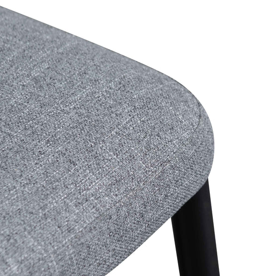 Set of 2 - Emmitt Fabric Dining Chair - Pebble Grey in Black Legs Dining Chair St Chairs-Core   