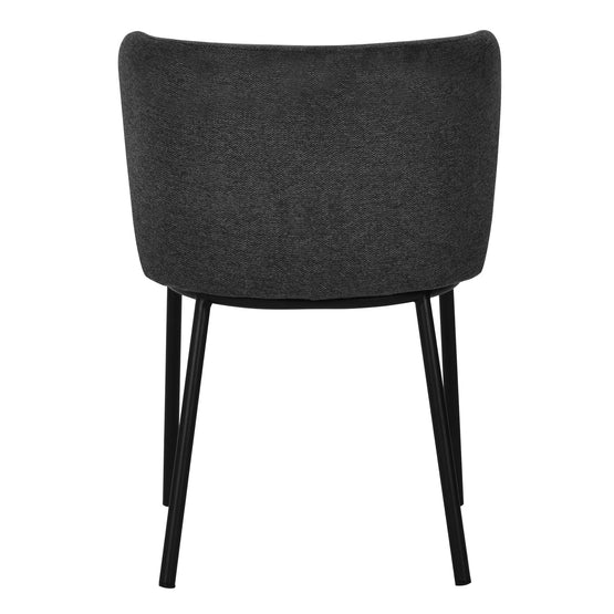 Set of 2 - Flossie Fabric Dining Chair - Charcoal Grey