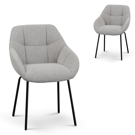 Set of 2 - Danilo Fabric Dining Chair - Spec Grey Dining Chair Sendo-Core   