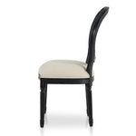 Set of 2 - Lenora Black ELM Dining Chair - Light Beige Dining Chair LJ-Core   