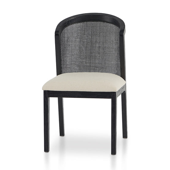 Set of 2 - Margie Black ELM Dining Chair - Light Beige Dining Chair LJ-Core   