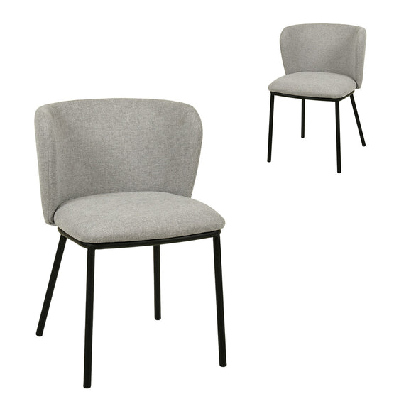 Set of 2 - Flossie Fabric Dining Chair - Coastal Light Grey Dining Chair Freehold-Core   