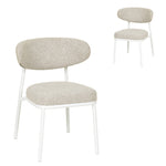 Set of 2 - Ambrosi White Dining Chair - Clay Grey Dining Chair Freehold-Core   