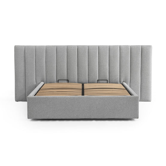 Ralph Wide Base King Bed Frame - Spec Grey with Storage Bed Frame Ming-Core   