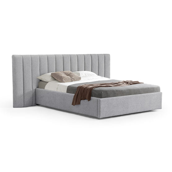 Ralph Wide Base King Bed Frame - Spec Grey with Storage Bed Frame Ming-Core   