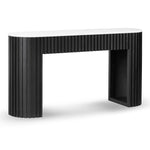 Mcmahon 1.5m White Marble Console Table - Black Console Table Nicki-Core   