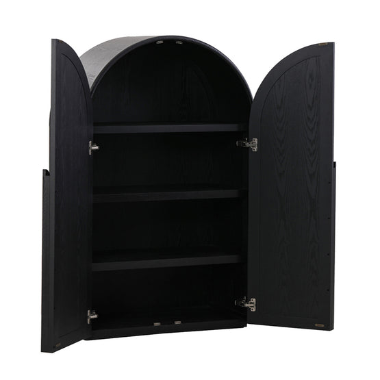 Alora 150cm (H) Ash Curve Cabinet - Full Black Cabinet Nicki-Core   