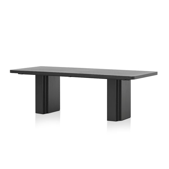 Kathleen 2.4m Elm Dining Table - Full Black Dining Table Nicki-Core   