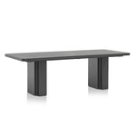 Kathleen 2.4m Elm Dining Table - Full Black Dining Table Nicki-Core   