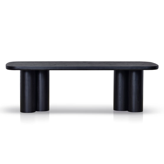 Hallie 2.4m Elm Dining Table - Full Black
