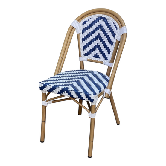 Set of 2 - Dalmatian Indoor / Outdoor Dining Chair - Navy & White Chevron Dining Chair Furnlink-Local   