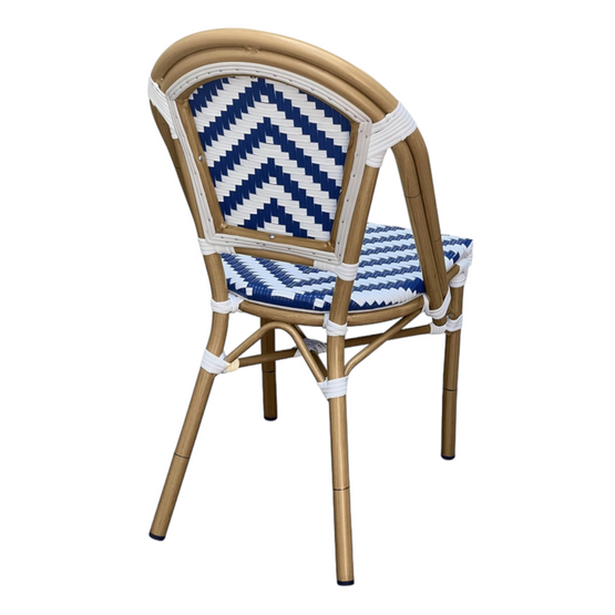 Set of 2 - Dalmatian Indoor / Outdoor Dining Chair - Navy & White Chevron Dining Chair Furnlink-Local   