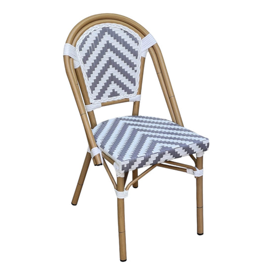Set of 2 - Dalmatian Indoor / Outdoor Dining Chair - Grey &  White Chevron Dining Chair Furnlink-Local   