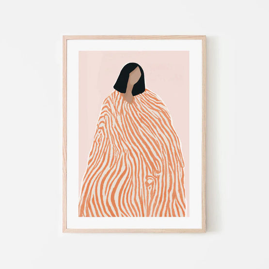 Daphnie L'orange 50cm x 70cm Framed Poster - Natural Frame Wall Art Gioia-Local   