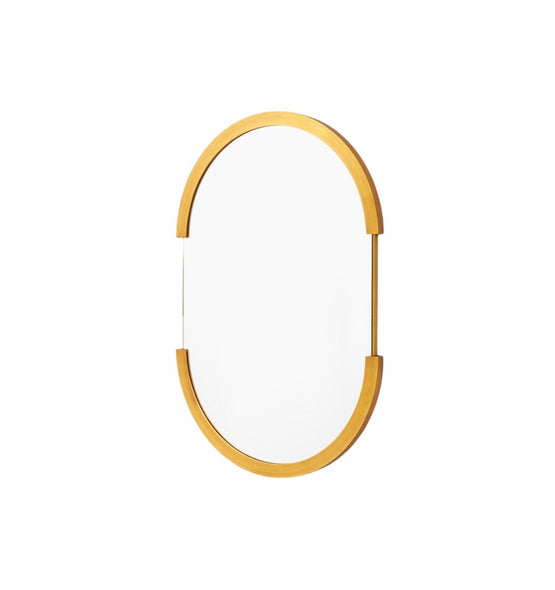 Ex Display - Dawn 55cm x 80cm Oval Mirror - Brass Oval Mirror Warran-Local   