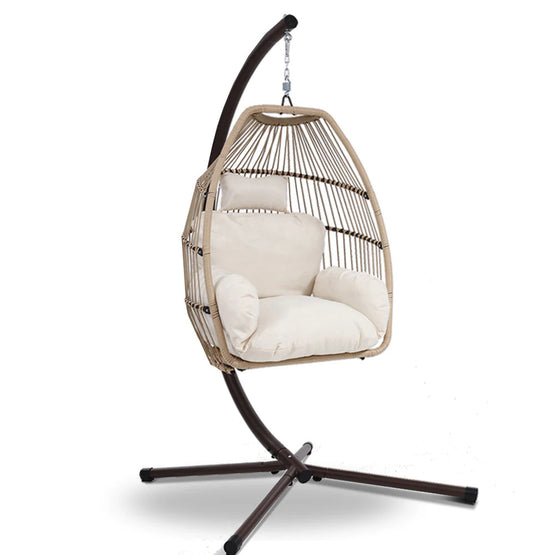 Ubud Outdoor Wicker Egg Pod Chair - Latte Egg chair Aim WS-Local   