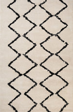 Hiero Moroccan Patterned Rug - Ivory and Charcoal 240 cm x 320 cm Designer Rug Mos-Local   