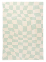Ilenna 290cm x 200cm Abstract Checkered Washable Rug - Green & Ivory Rugs MissAmara-Local   