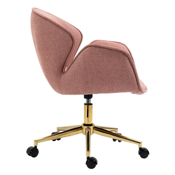 Kami Fabric Office Chair with Gold Legs Blush Interior Secrets