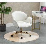 Kami Fabric Office Chair with Gold Legs - Light Beige Office Chair Charm-Local   
