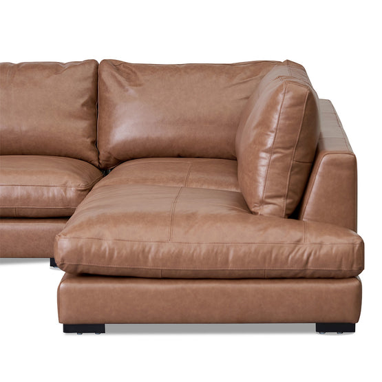 Lucinda 4 Seater Right Chaise Sofa - Caramel Brown Sofa K Sofa-Core   
