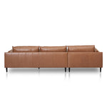 Lucio 4 Seater Left Chaise Leather Sofa - Caramel Brown Chaise Lounge K Sofa-Core   