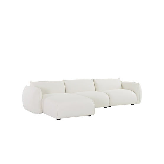 Ferrell 3 Seater Left Chaise Sofa - Beige Chaise Lounge IGGY-Core   