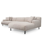Jasleen 3 Seater Right Chaise Fabric Sofa - Sterling Sand Chaise Lounge Casa-Core   