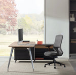Hayes 2m Right Return Office Desk - Natural - Black Office Desk Sun Desk-Core   