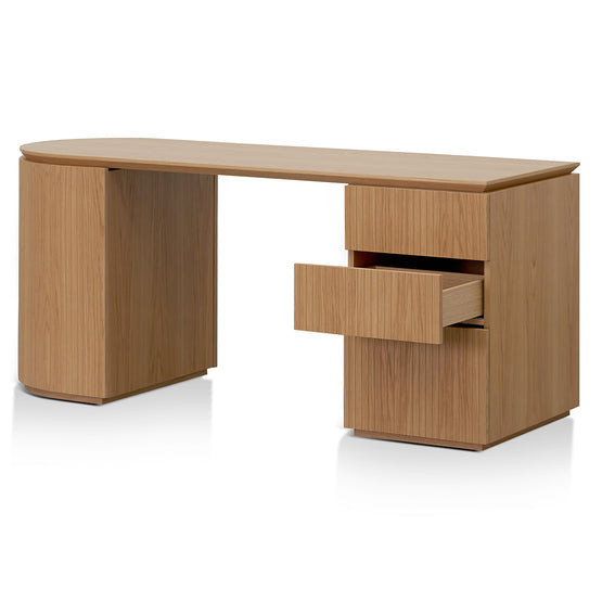 Albina 1.77m Right Drawer Office Desk - Natural Oak Office Desk Century-Core   