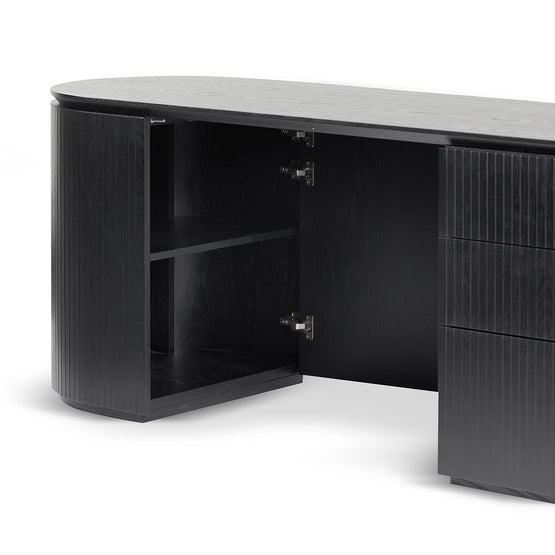 Albina 1.77m Right Drawer Office Desk - Black Oak Office Desk Century-Core   