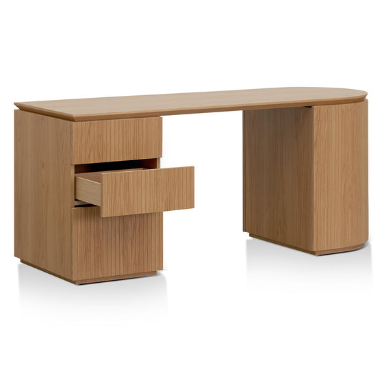 Albina 1.77m Left Drawer Office Desk - Natural Oak Office Desk Century-Core   