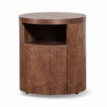 Ex Display - Honigold Round Wooden Bedside Table With Drawer - Walnut Bedside Table Better B-Core   